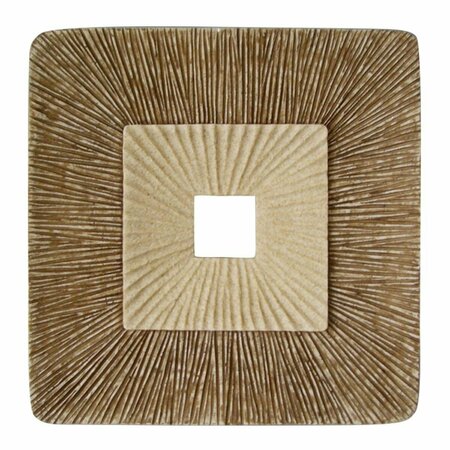 DECORACION 26 x 2 in. Concave Square Double Layer Ribbed Wall Plaque DE3097411